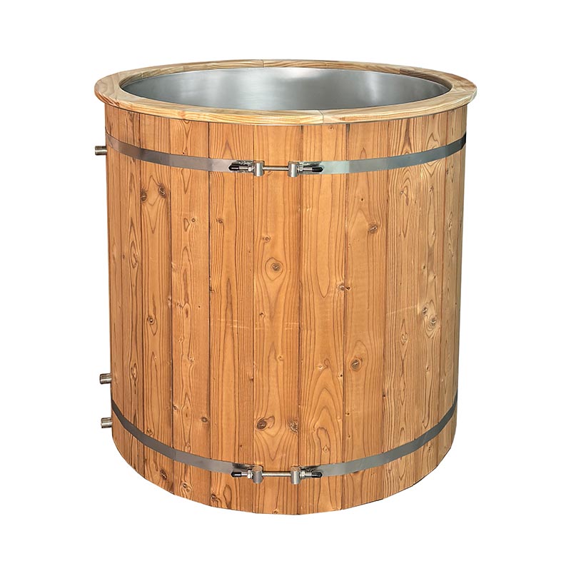 Thermo Pine Wood isbadekar med 304 rustfrit stål liner