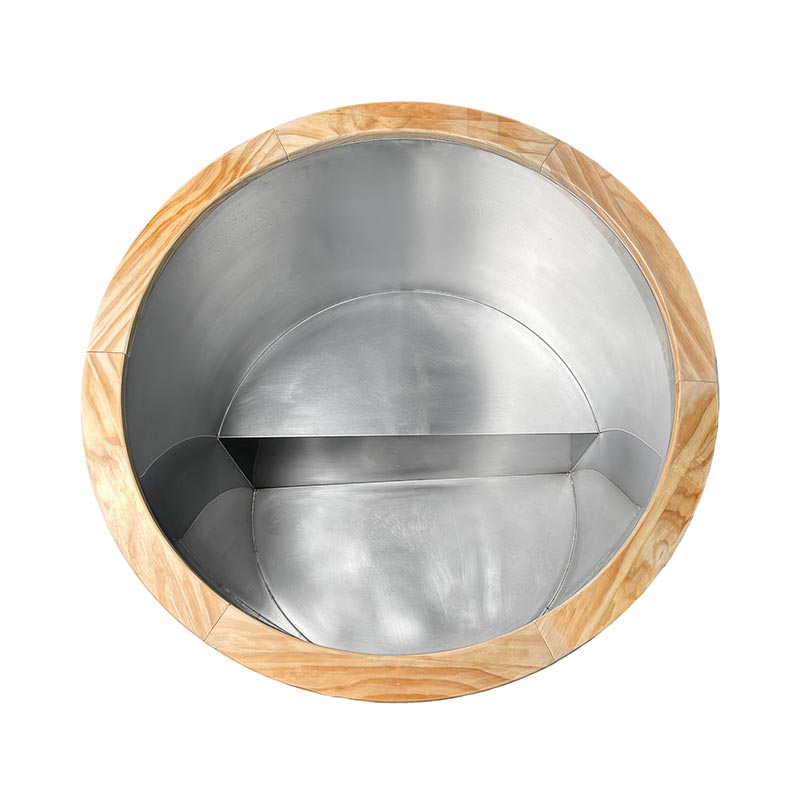 Thermo Pine Wood isbadekar med 304 rustfrit stål liner