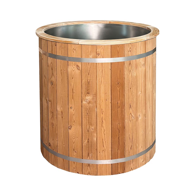 Thermo Pine Wood isbadekar med 304 rustfrit stål liner