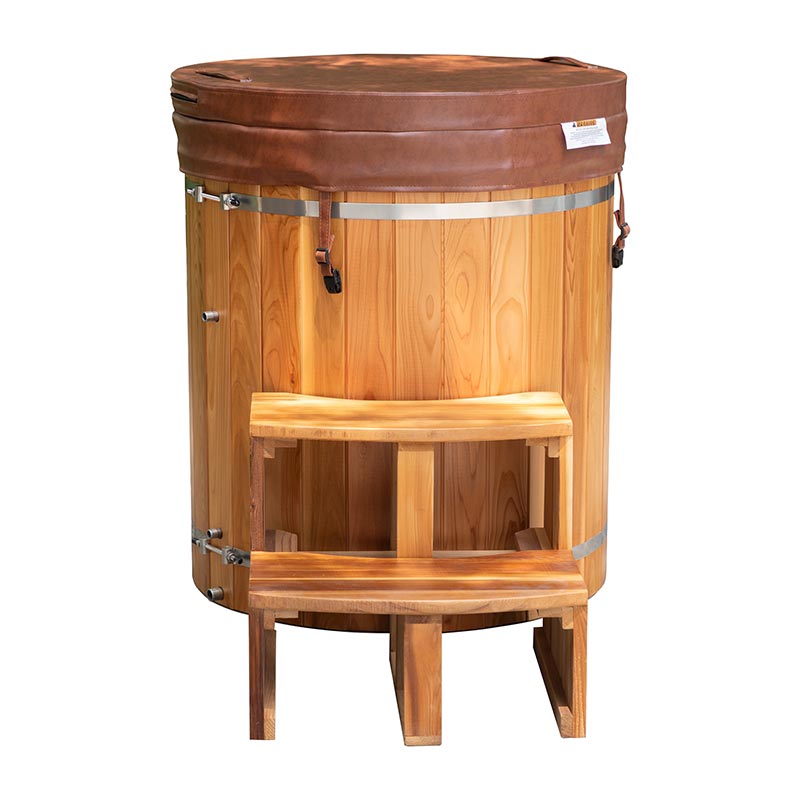 Udendørs Red Cedar Cold Plunge Tub med 304 rustfrit stål liner